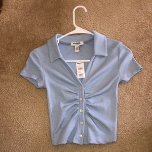 COPY - Tillys Light Blue Collared Top